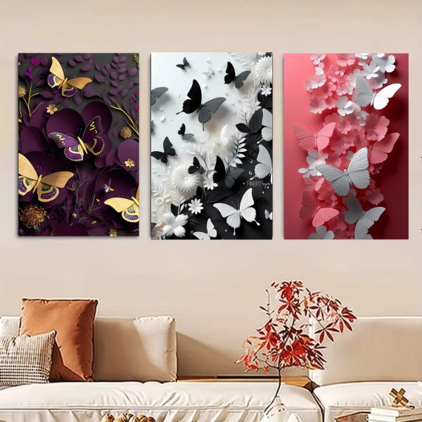 Flower Tree Wooden Frames Set of 3