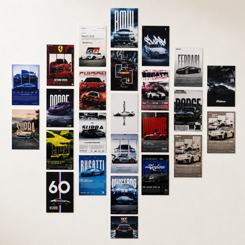 Aesthetic Car Wall Collage Kit – 24 Premium Posters (4×6 Inch)