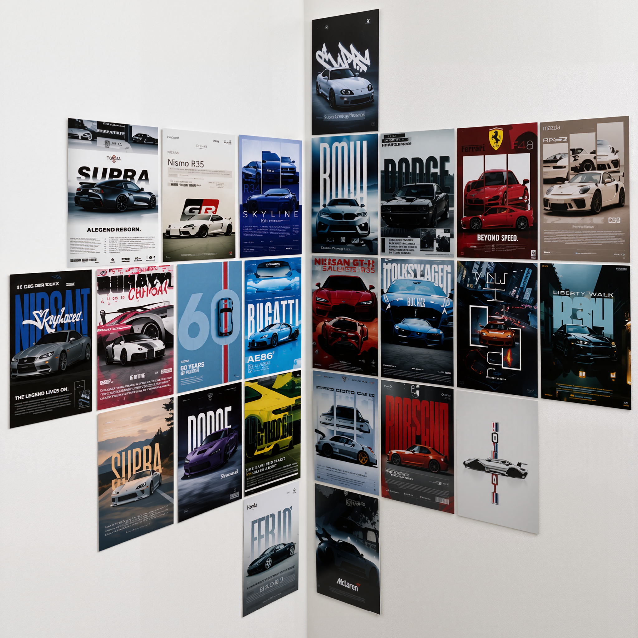 Aesthetic Car Wall Collage Kit – 24 Premium Posters (4×6 Inch)